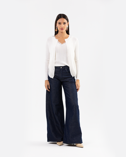 Midnight Gold Wide-Leg Jeans