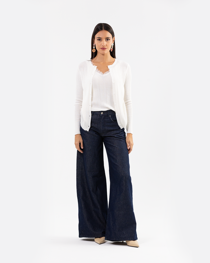 Midnight Gold Wide-Leg Jeans