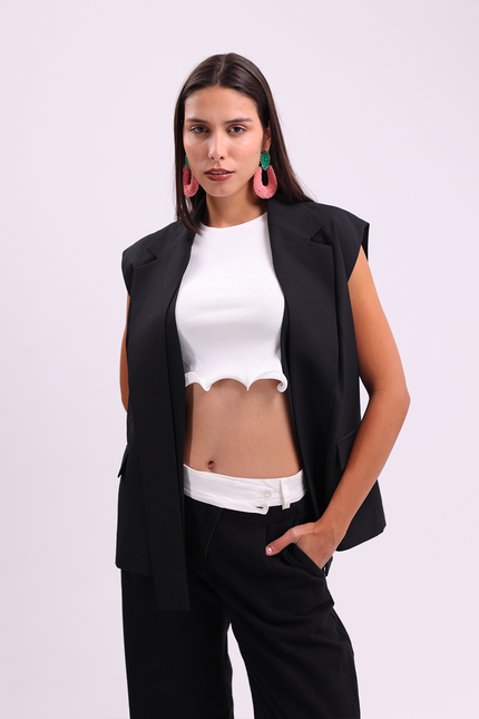 Black Sleevless Blazer