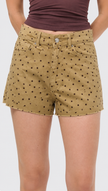 Beige Polka Dot Denim Skirt
