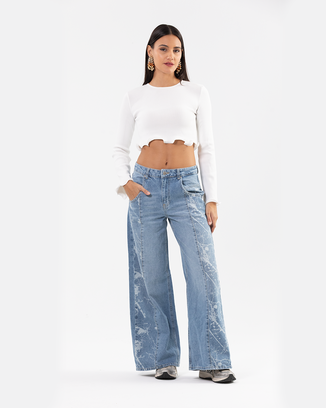 Splatter Wide-Leg jeans
