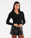 Black Sculpted Pullover