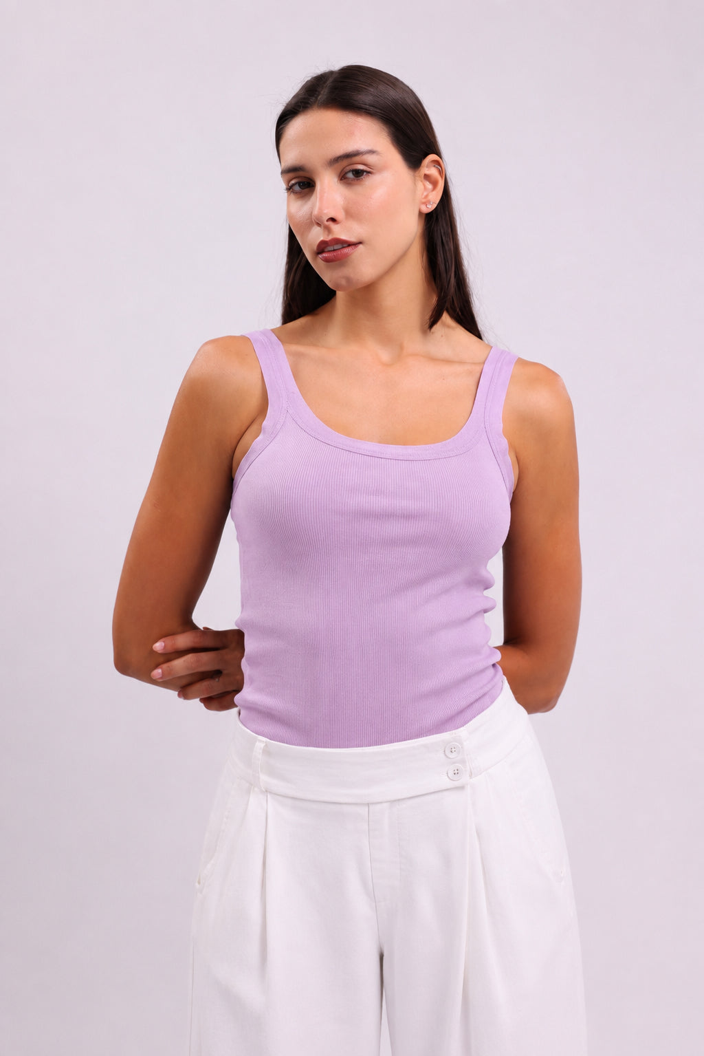 Lila Sheer Trim Tank Top