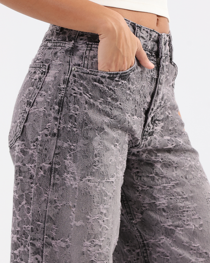 Distressed Wide-Leg jeans