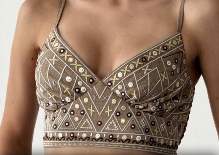 Embroidered Crop Top