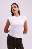 White Padded Muscle T-Shirt