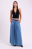 Palazzo Denim Effect Pants