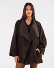 Oversized Brown Jacket Blouse Style