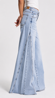 Light-Washed Blue Palazzo Baggy Design