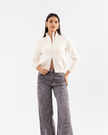 Double-Zip Ivory Knot Jacket