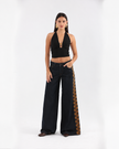 Gold Stitch Wide-Leg Jeans