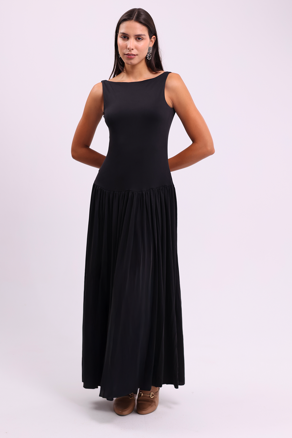 Black Backless Maxi Dress