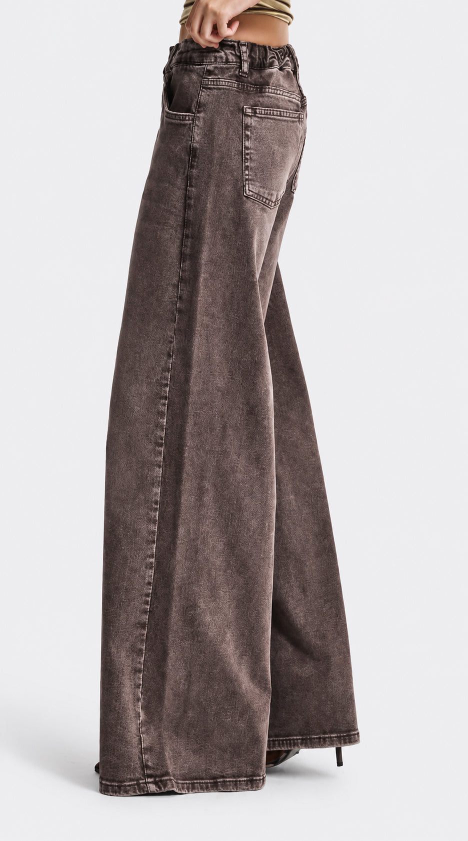 Washed Coffee Denim Jeans
