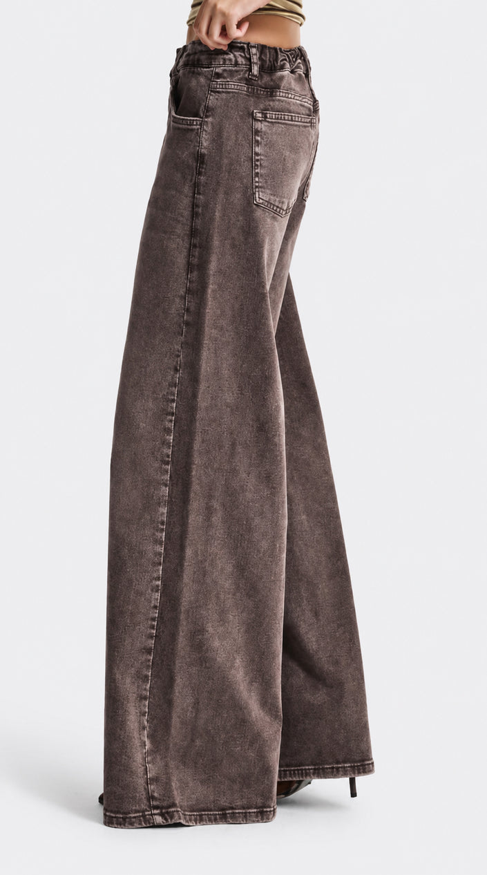 Washed Coffee Denim Jeans