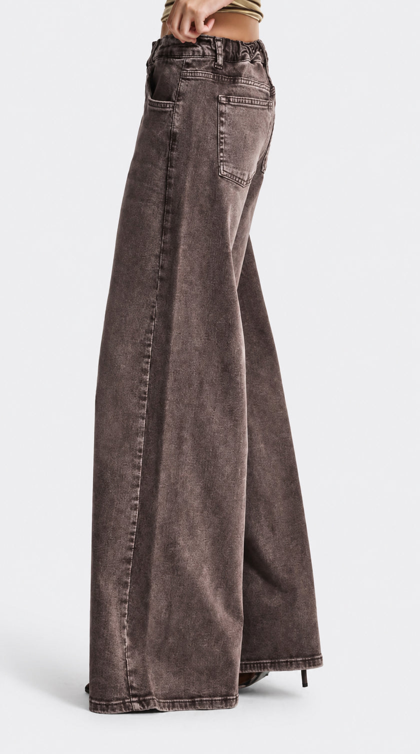 Washed Coffee Denim Jeans