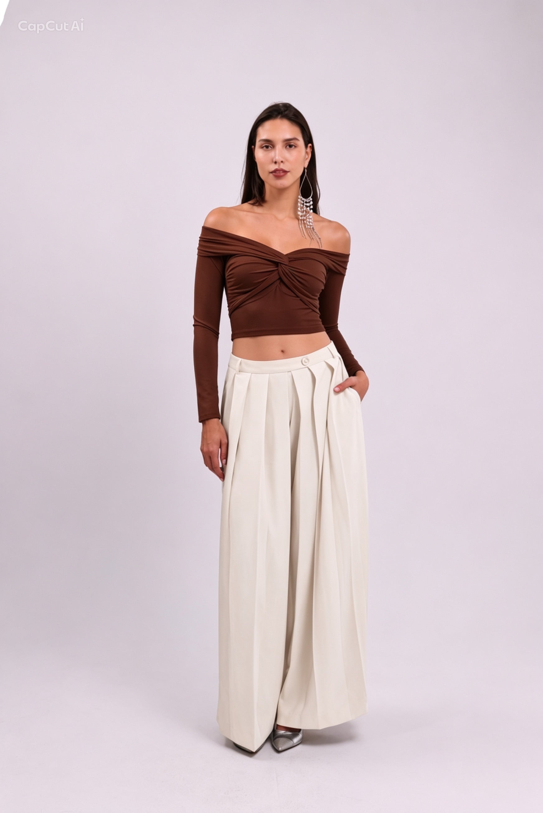 Off-White Pleasted Palazzo Pants