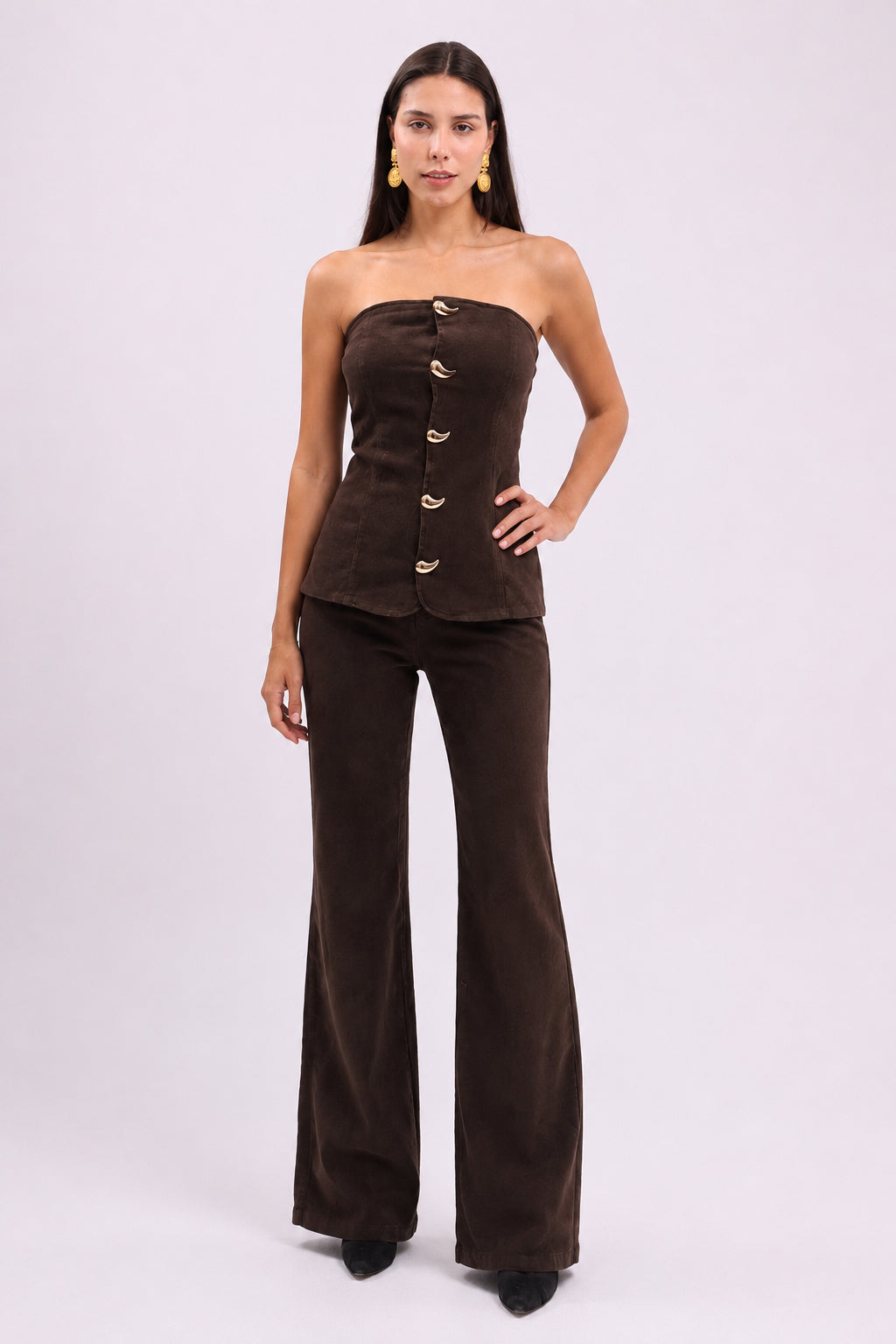 Brown Denim Set