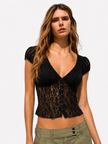 Black Sheer Lace Top
