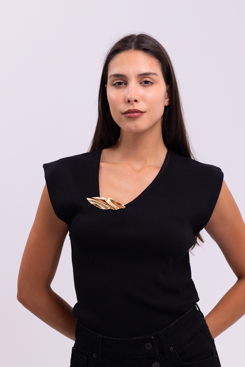 Accessory Detail Blouse Black