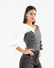 Dark Grey Layered Collar Knit