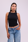 Ruched Chocolate Noir Tank Top