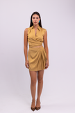 Accessory Detailed Mini Camel Skirt