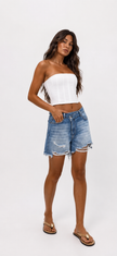 Ripped Denim Shorts
