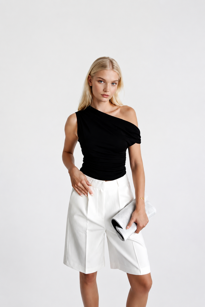 Black Asymmetrica Detailed Top