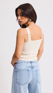 Creme Halter Neck Top with Stud Detail