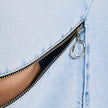 Raw Cut Light Blue Denim with Zipper Details