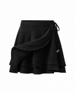 Black Mini Skort with Ruffle Wrap Design