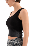 Black & Grey Ombre One Shoulder Top