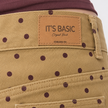Beige Polka Dot Denim Skirt