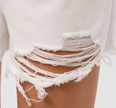 White Ripped Denim Shorts