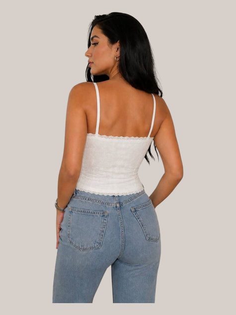 Cotton Lace-Up Bustier Top