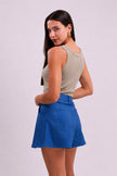 Cafe Shiny Look Crew Neck Tank Top