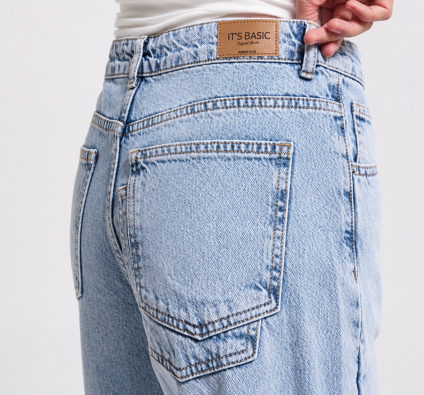 Light-Washed Blue Palazzo Baggy Design