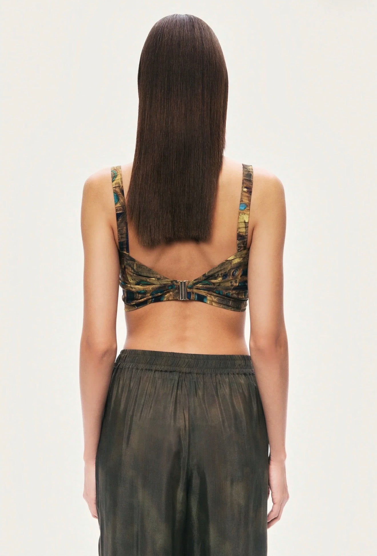 Printed Ring Detail Crop Top