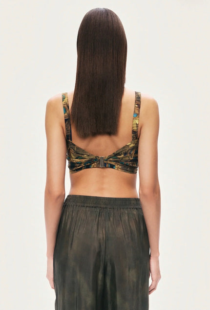 Printed Ring Detail Crop Top