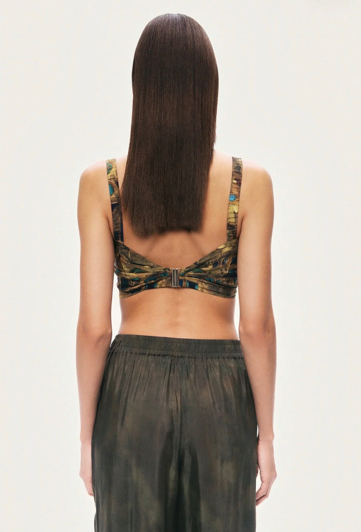 Printed Ring Detail Crop Top