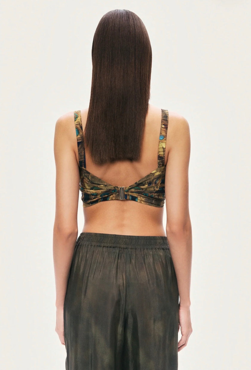 Printed Ring Detail Crop Top