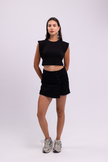 Black Denim Skort