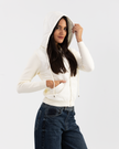 Ivory Quilted Zip-Up Jacket