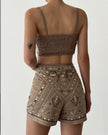 Embroidered Crop Top