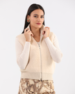 Cream Beige Boucle Vest