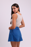 Beige Shiny Look Crew Neck Tank Top