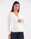 White 2-in-1 Lace Trim Knot Top