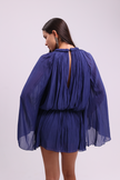 Ruffle Sleeve Mini Navy Dress