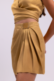 Accessory Detailed Mini Camel Skirt