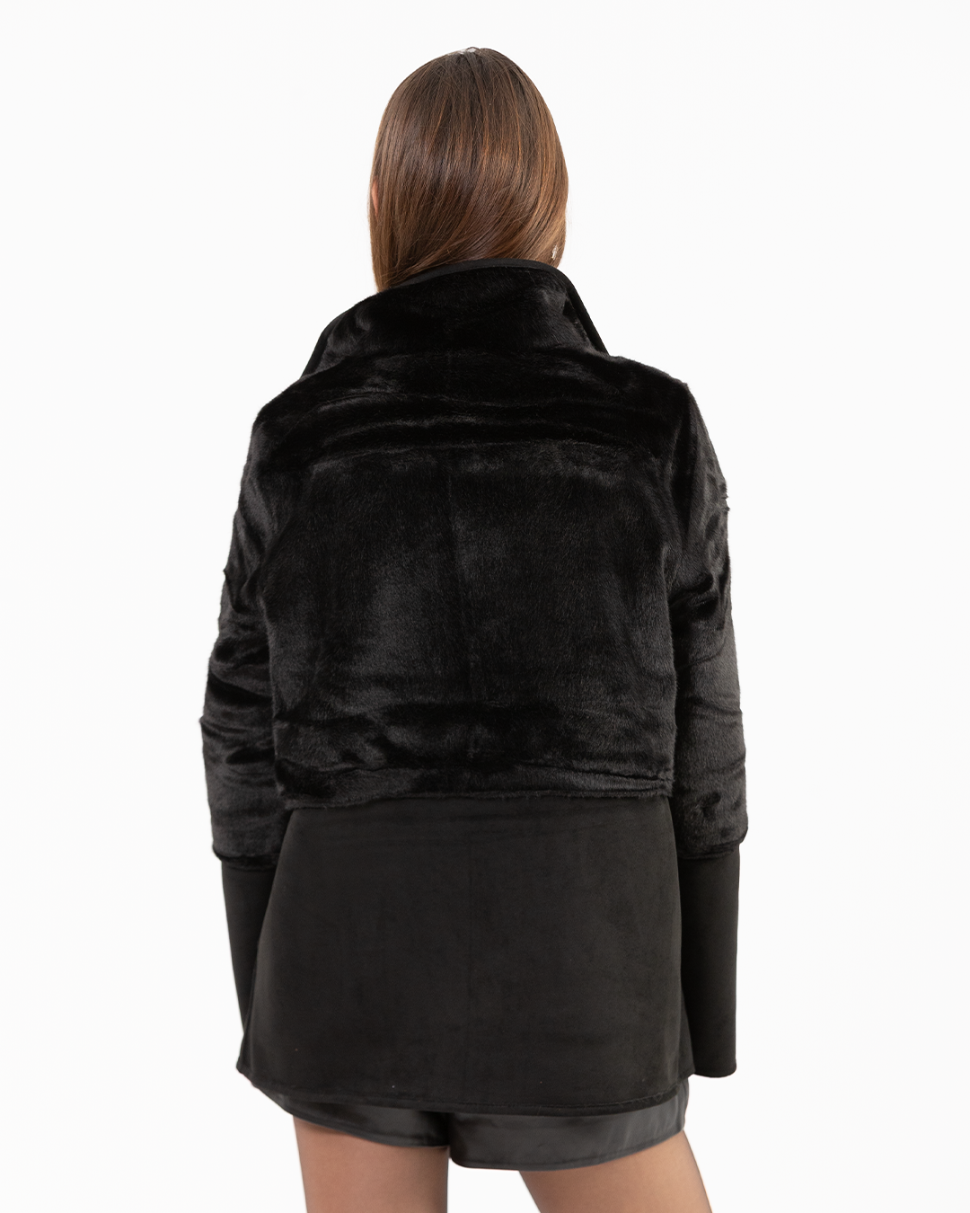 Reversible Jacket with Furry Panel Details